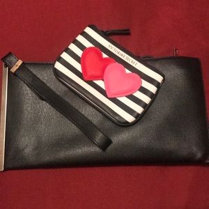 Black Clutch with free Victoria Secret Pouch.